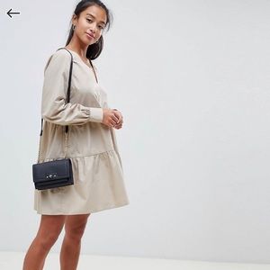🐚 ASOS sand tiered cotton smock dress 🐚